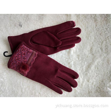 wholesale ladies fabric lace glove